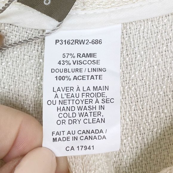 NWT AndyTheAnh Wide Leg Ramie Ivory Pants Sz 6 - Picture 9 of 14